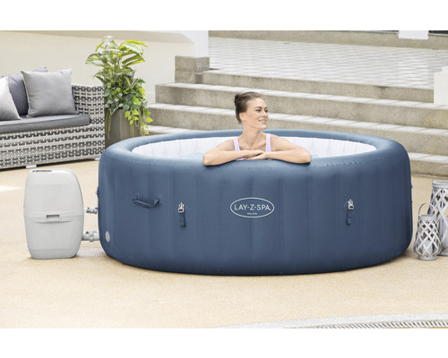 Bestway® LAY-Z-SPA® WiFi Milan AirJet Plus™ opblaasbare hottub met 140 luchtjets, geïntegreerd verwarmingssysteem, multifunctionele pomp en app-bediening, blauw