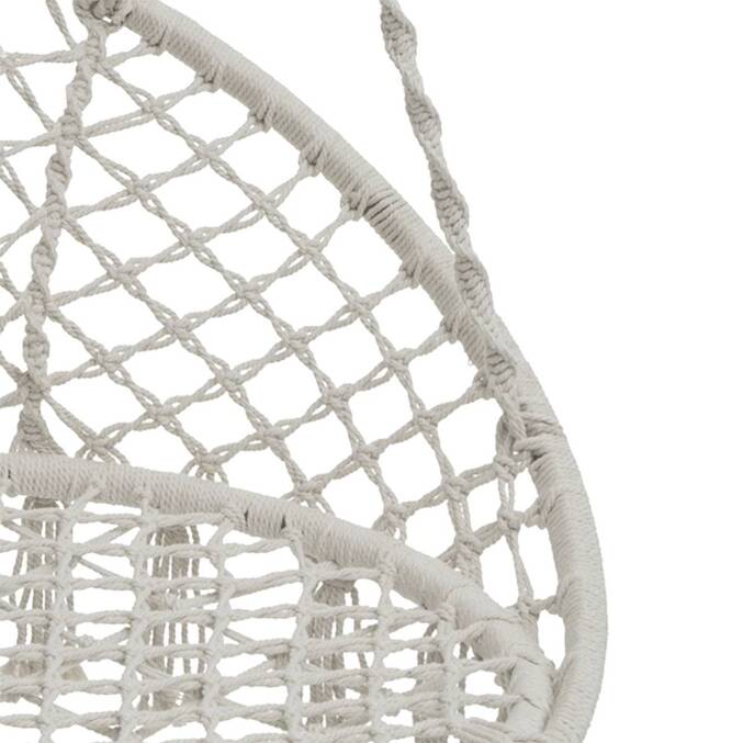 Chaise de détente suspendue en macramé PLUMAYA Beige