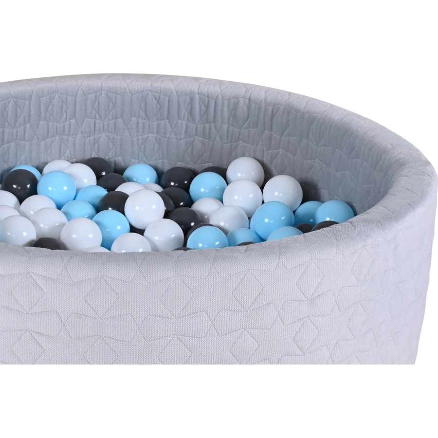 knorr toys® Bällebad soft Cosy geo grey inklusive 300 Bälle cremegreylightblue