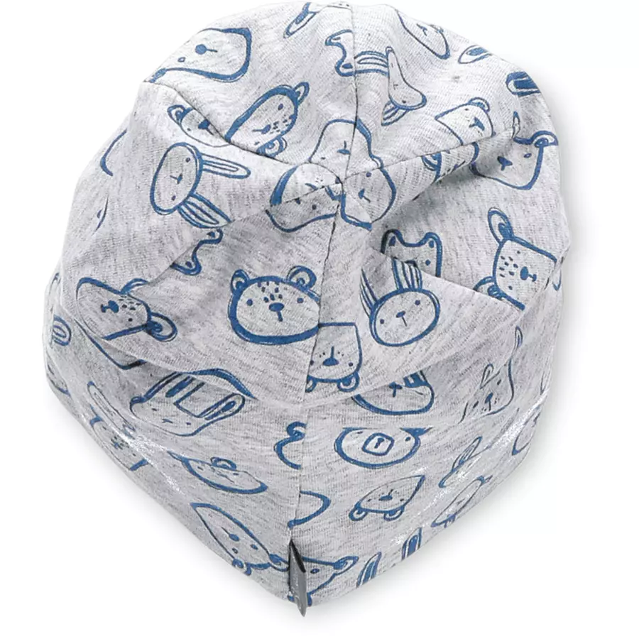 Sterntaler Slouch-Beanie Tiergesichter silber