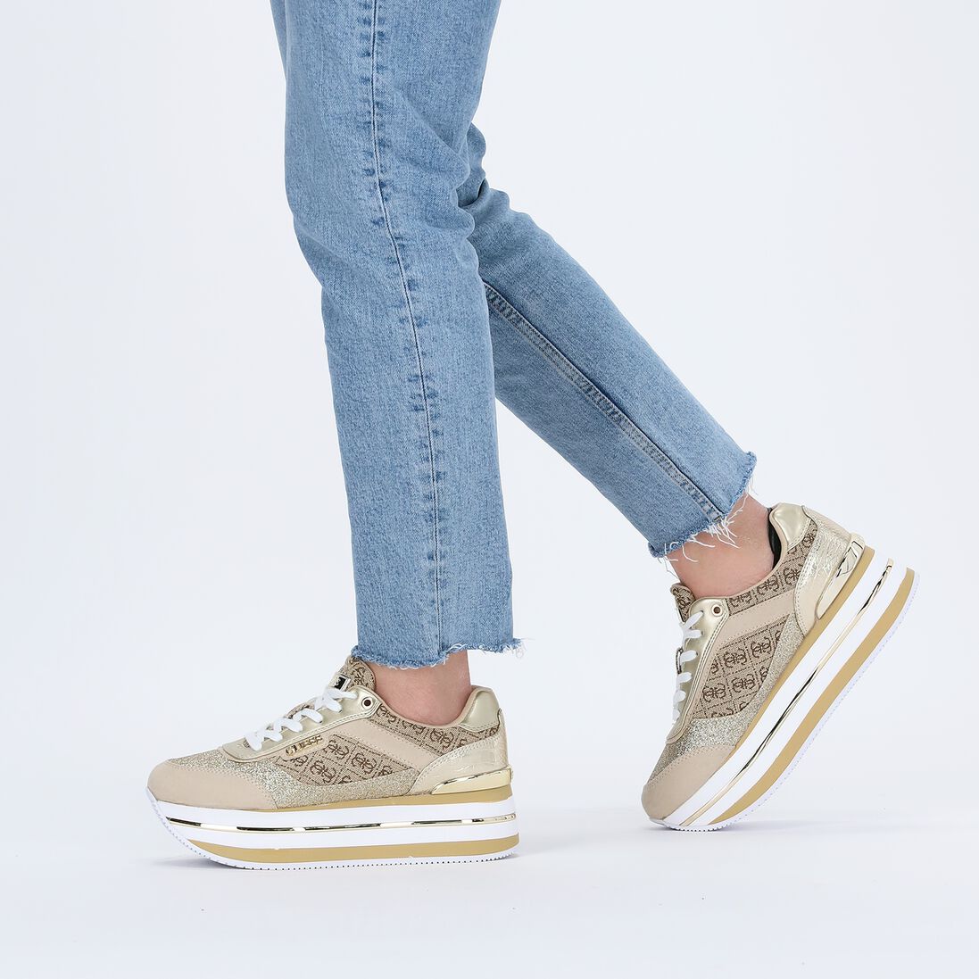 GUESS gouden guess lage sneakers hansin