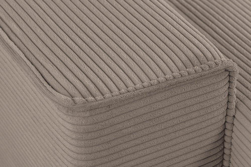 XXL Wohnlandschaft LODGE 315cm greige Cord Sofa mit Schlaffunktion und Stauraum