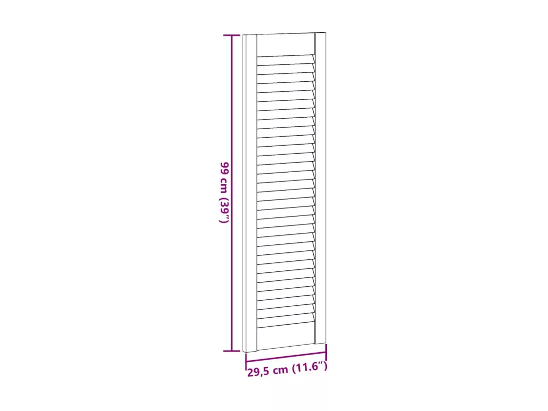 Portes d'armoire à persiennes 4 pcs blanc 99x29,5 cm