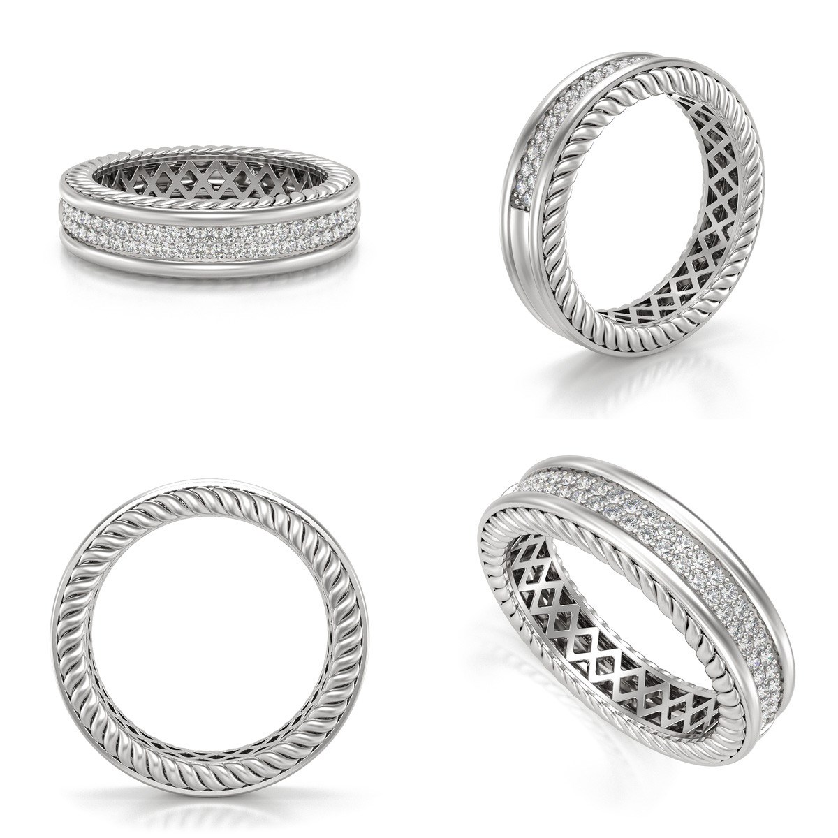 Alliance ADEN Homme Or 585 Blanc Diamants 6.50grs