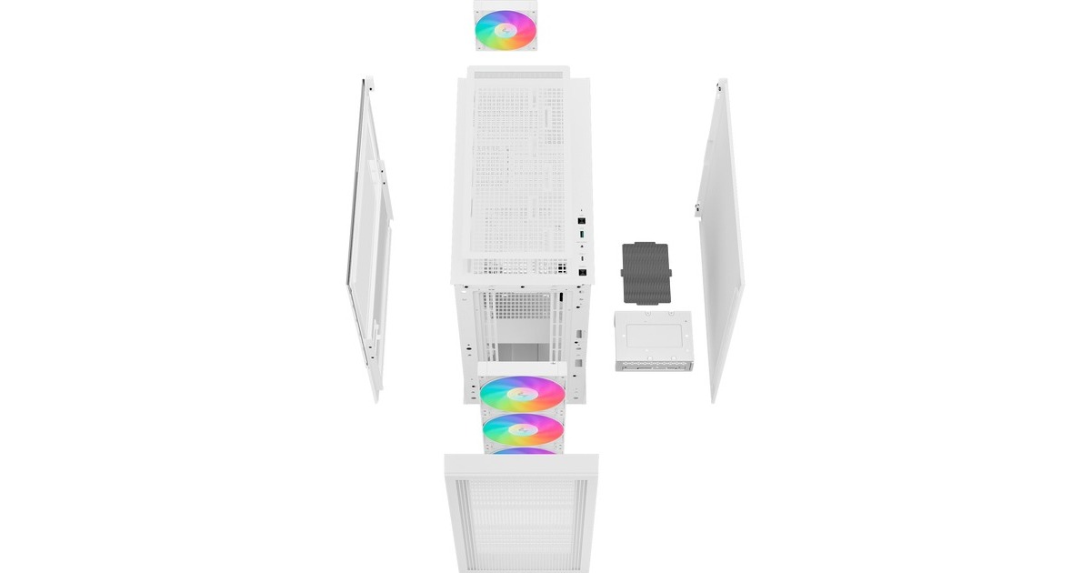 DeepCoolCH560 Digital midi tower behuizing  (Wit | 1x USB-A | 1x USB-C | RGB | Window)