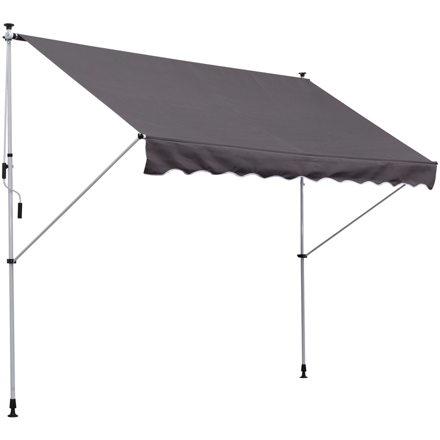 Outsunny Klemmmarkise mit Faltarm grau