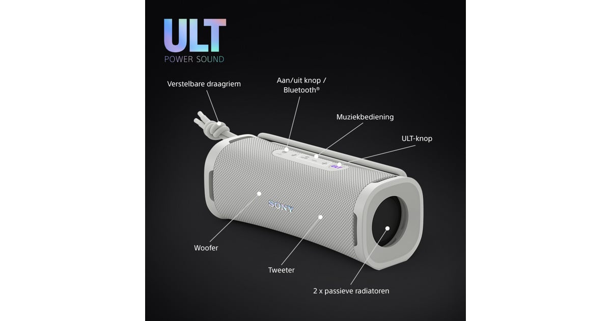 SonyULT FIELD 1 draadloze draagbare speaker luidspreker  (Wit (mat), Bluetooth 5.3)