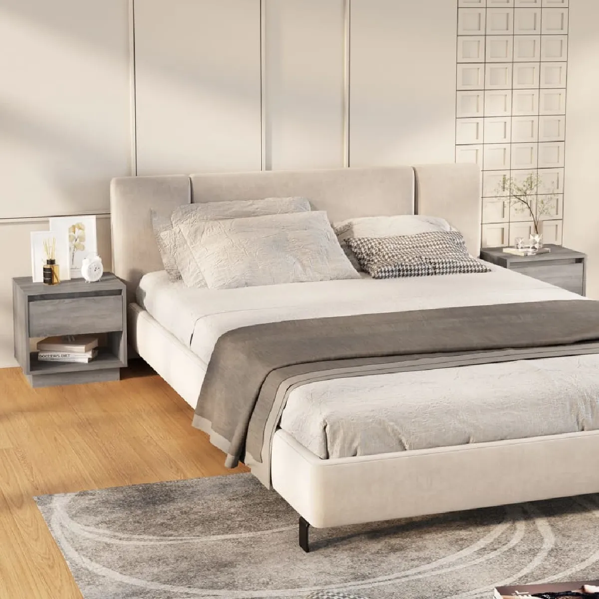 vidaXL Tables de chevet Sonoma gris - Lot de 2