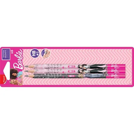 Maped Bleistift Barbie, mit Radierer, HB, 6er Blister