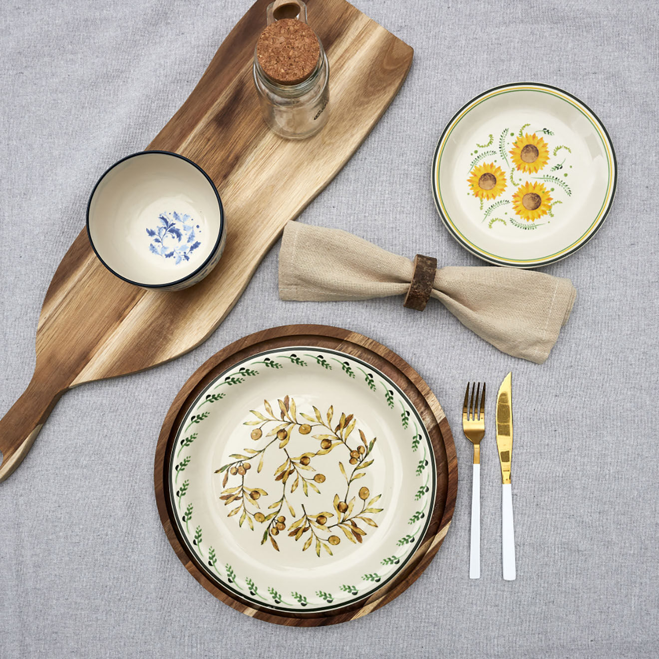 Home Deco Factory Dessous assiette acacia marron - 32x32 cm