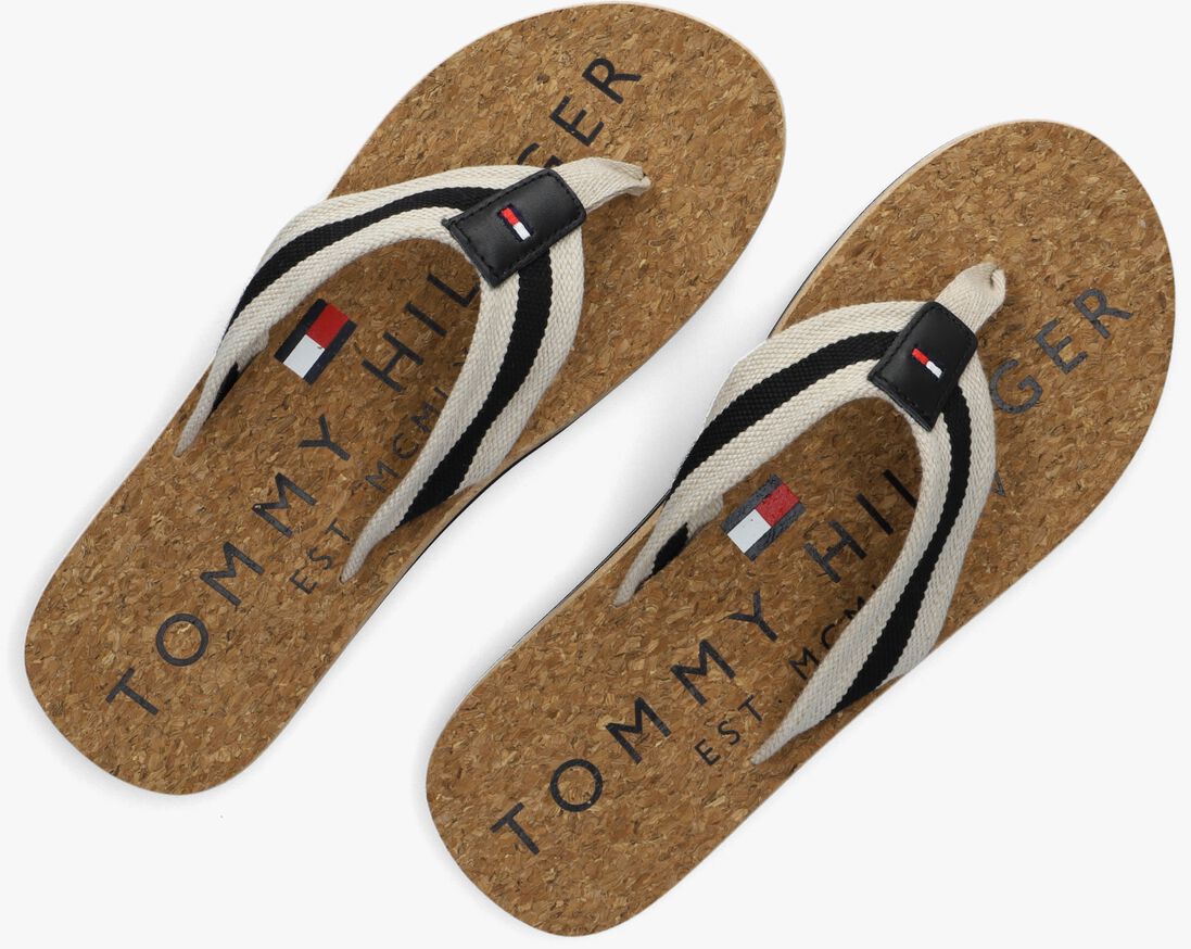 TOMMY HILFIGER zwarte tommy hilfiger slippers cork beach