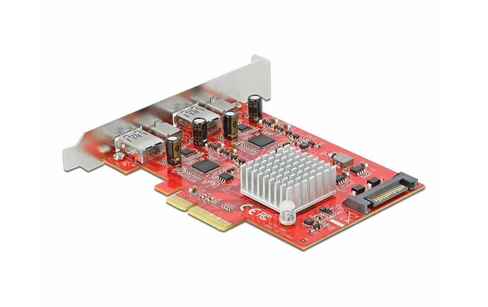 PCI-Express-Karte 89041 USB 3.1 Gen2 - 2x USB-A + 2x USB-C<br>PCI Express x4 Karte V3.0
