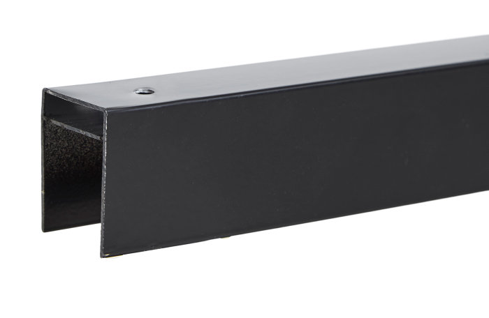 Top-/bundliste til panelhegn sort aluminium 172 cm