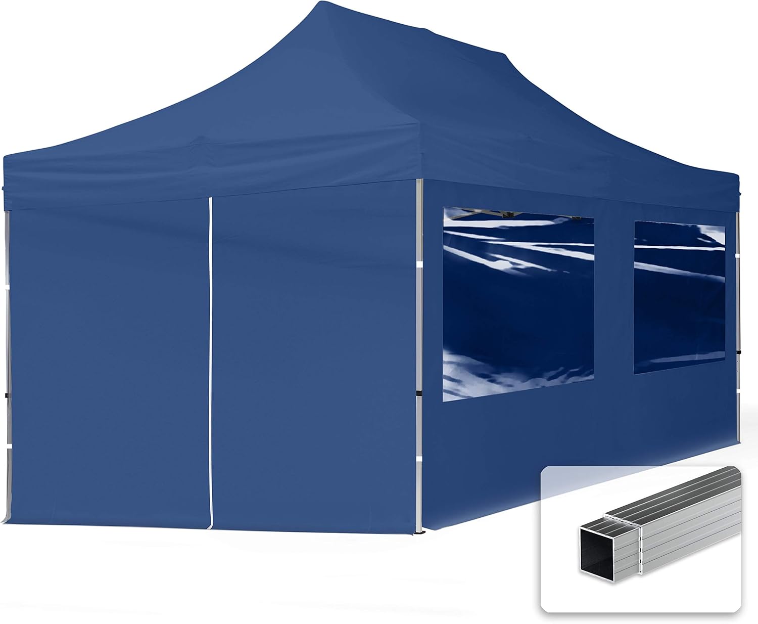 TOOLPORT Faltpavillon Faltzelt Pavillon 3x6m - 4 Seitenteile Aluminium 32mm Partyzelt 700N blau
