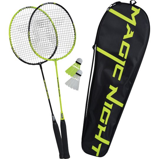 Talbot Torro Magic Night LED Badminton Set besaitet schwarz