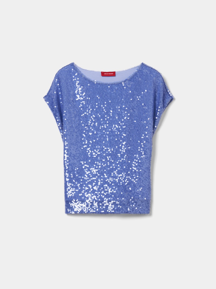 T-shirt com lantejoulas