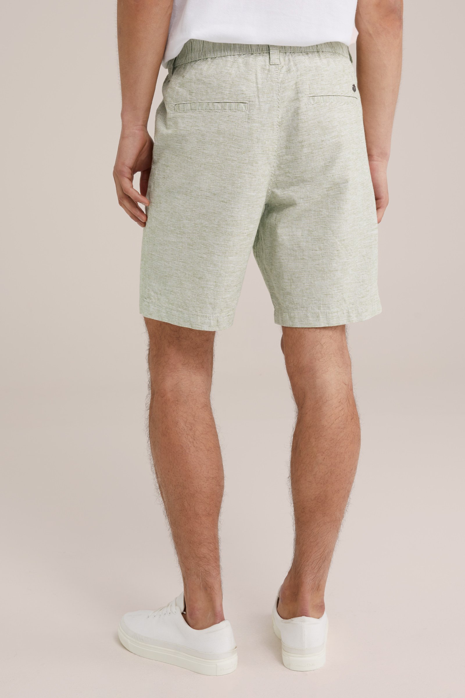relaxed fit chinoshort met dessin WE Fashion Mosgroen