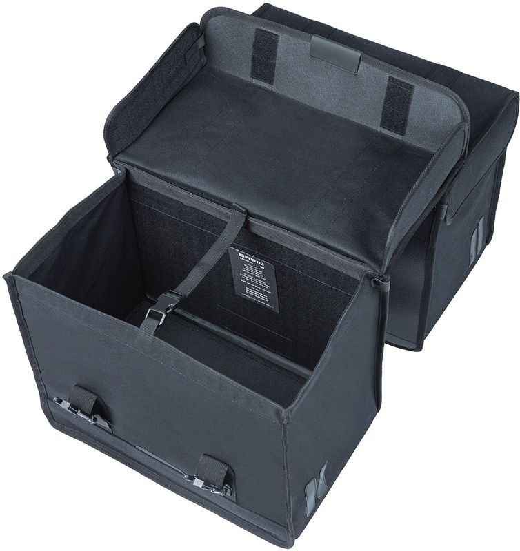 Basil - Kavan Eco Classic - Fietstas - Zwart - Organisch Canvas - 58L