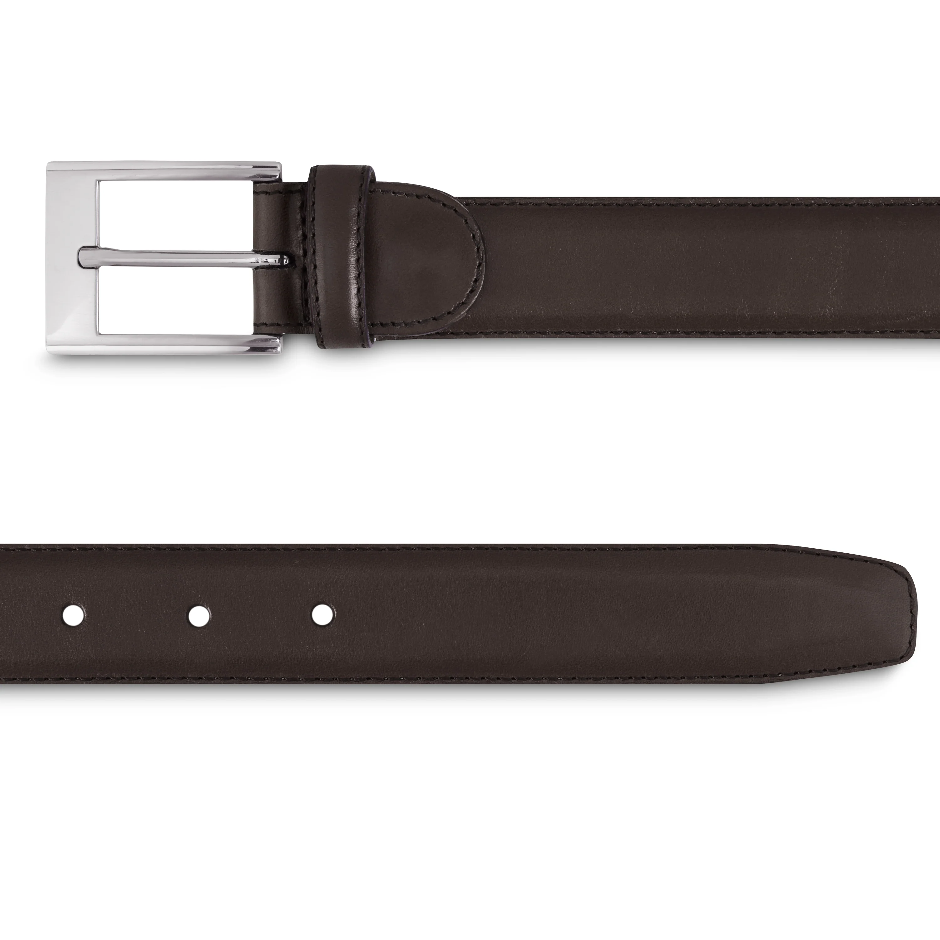 Ceinture cuir lisse 30mm marron