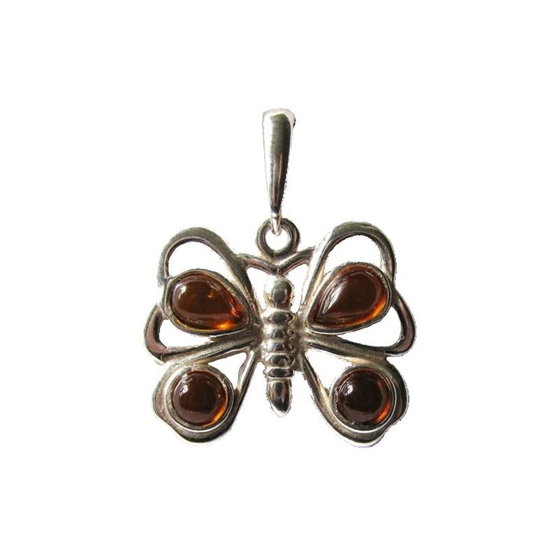 Pendentif ambre argent