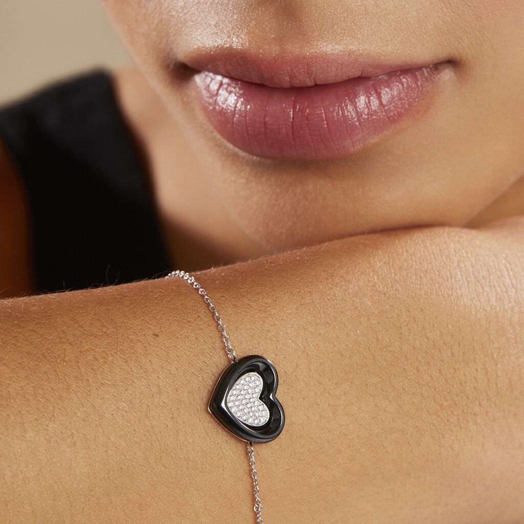 Bracelet Ana-paula Argent Blanc Céramique Et Oxyde De Zirconium