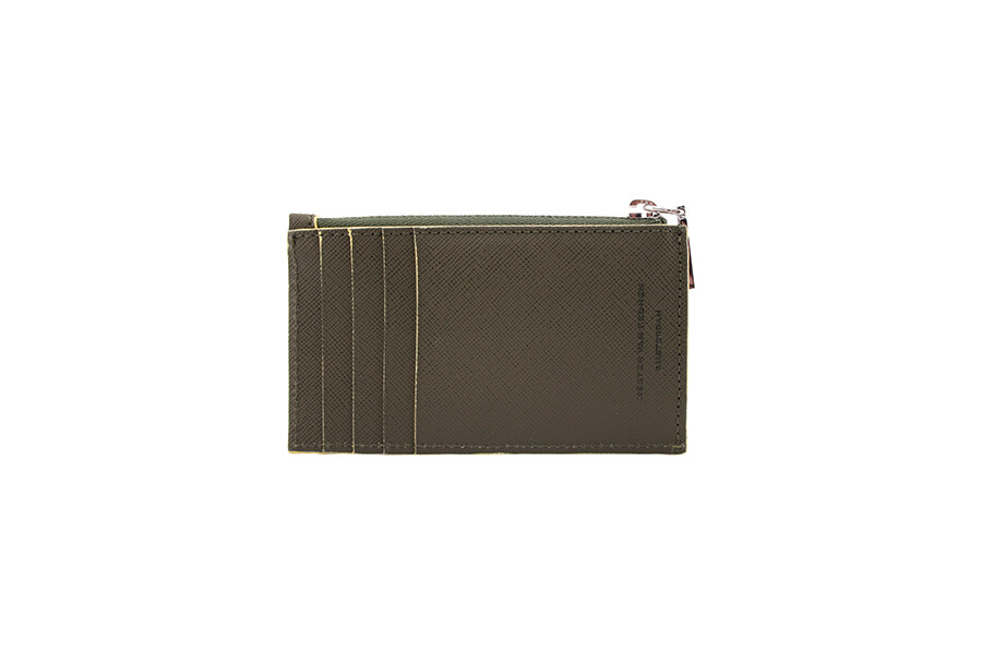 Stair Saffiano zip cardholder olive