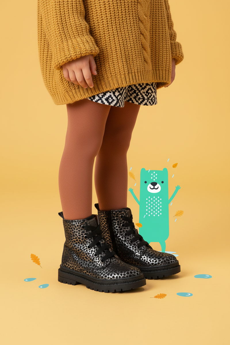 IK-KE Veterboots Zwart Meisjes