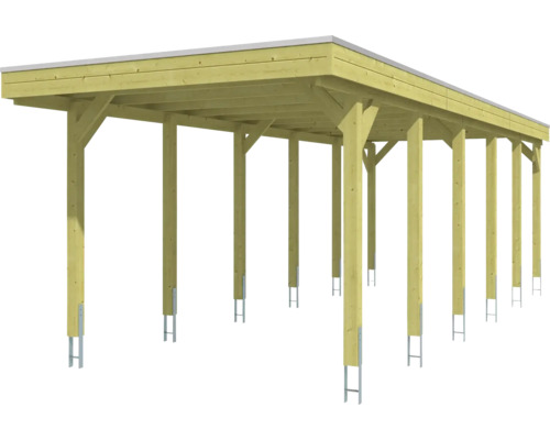 SKAN HOLZ Friesland enkele carport 314x860 cm met dompelgeïmpregneerd aluminium dak