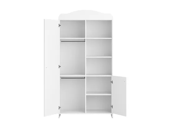Lit évolutif 70x140 et armoire 2 portes Megeve Blanc