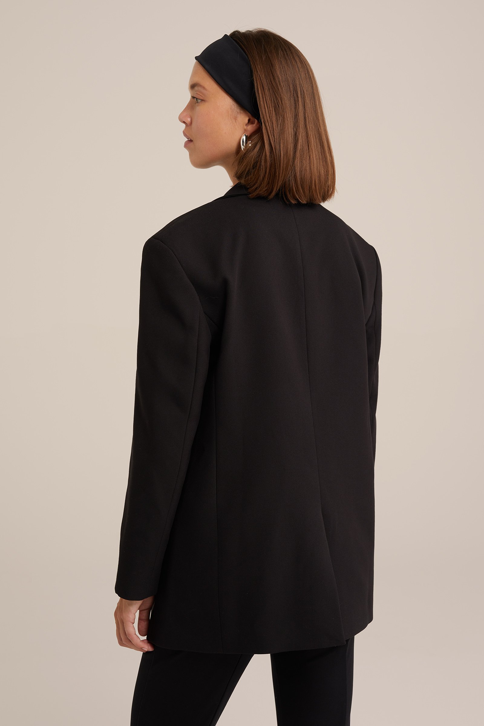 boyfriend fit blazer WE Fashion Zwart