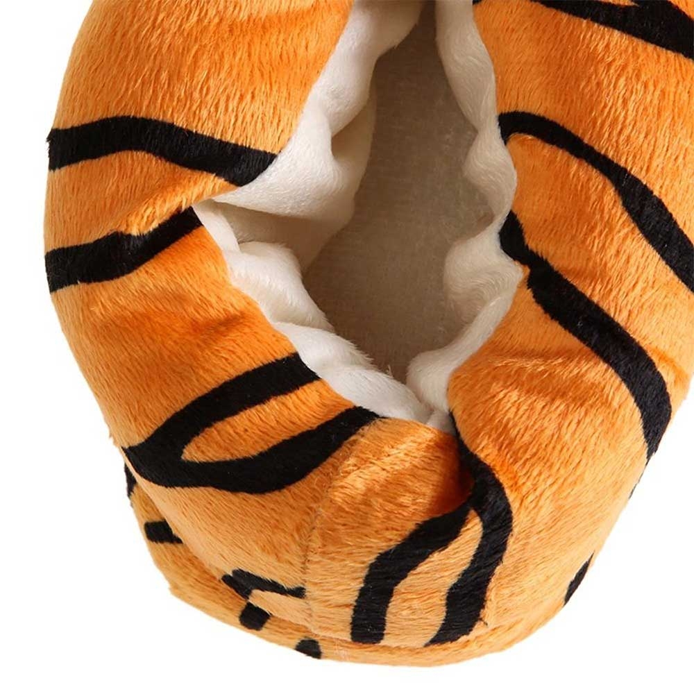 (1 Paar) Tiger Plüsch Hausschuhe Finken Pantoffeln - Unisex (Gr. 40-45)