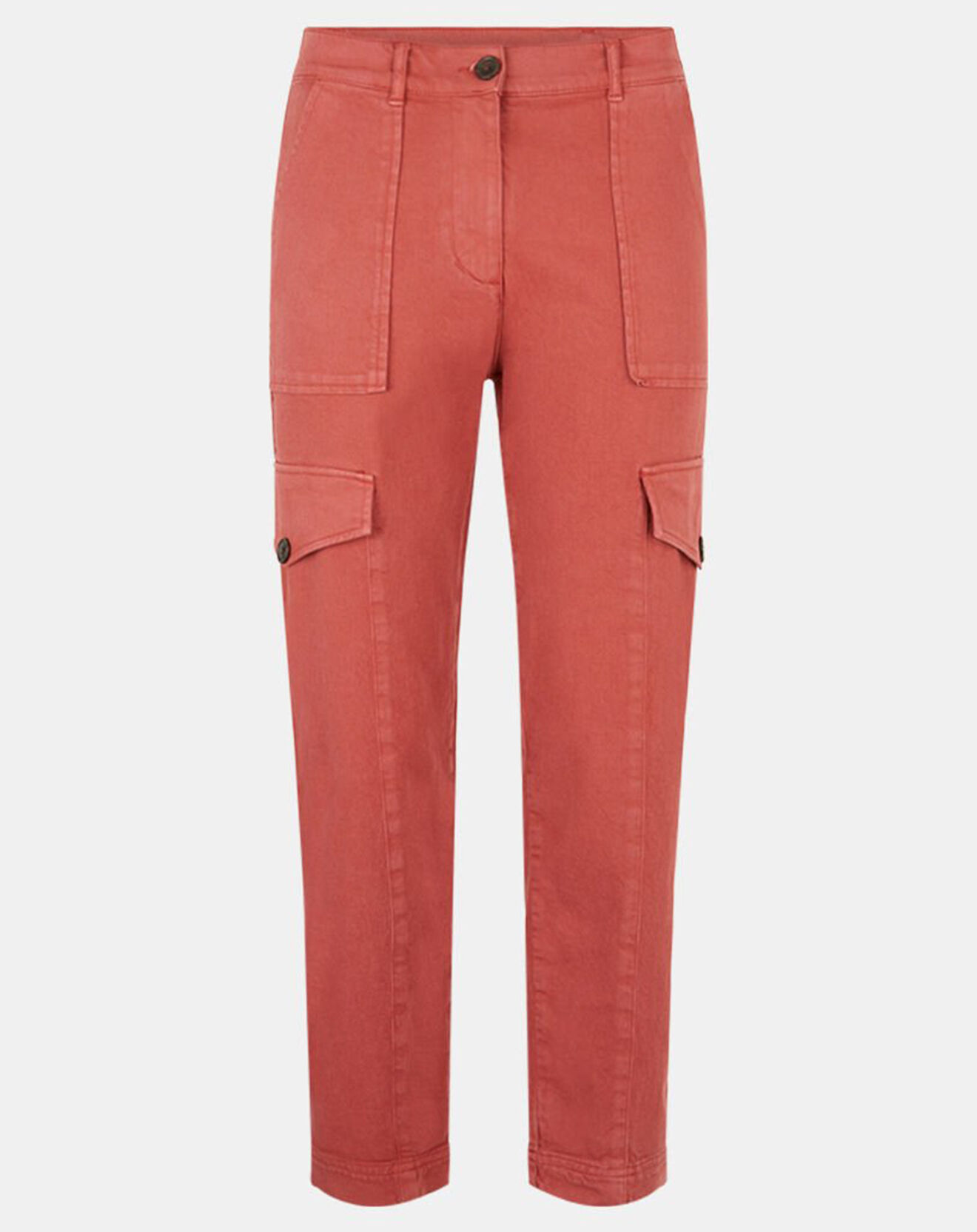 Galeries Lafayette Pantalon cargo en Twill de Coton recyclé Robin rouge foncé