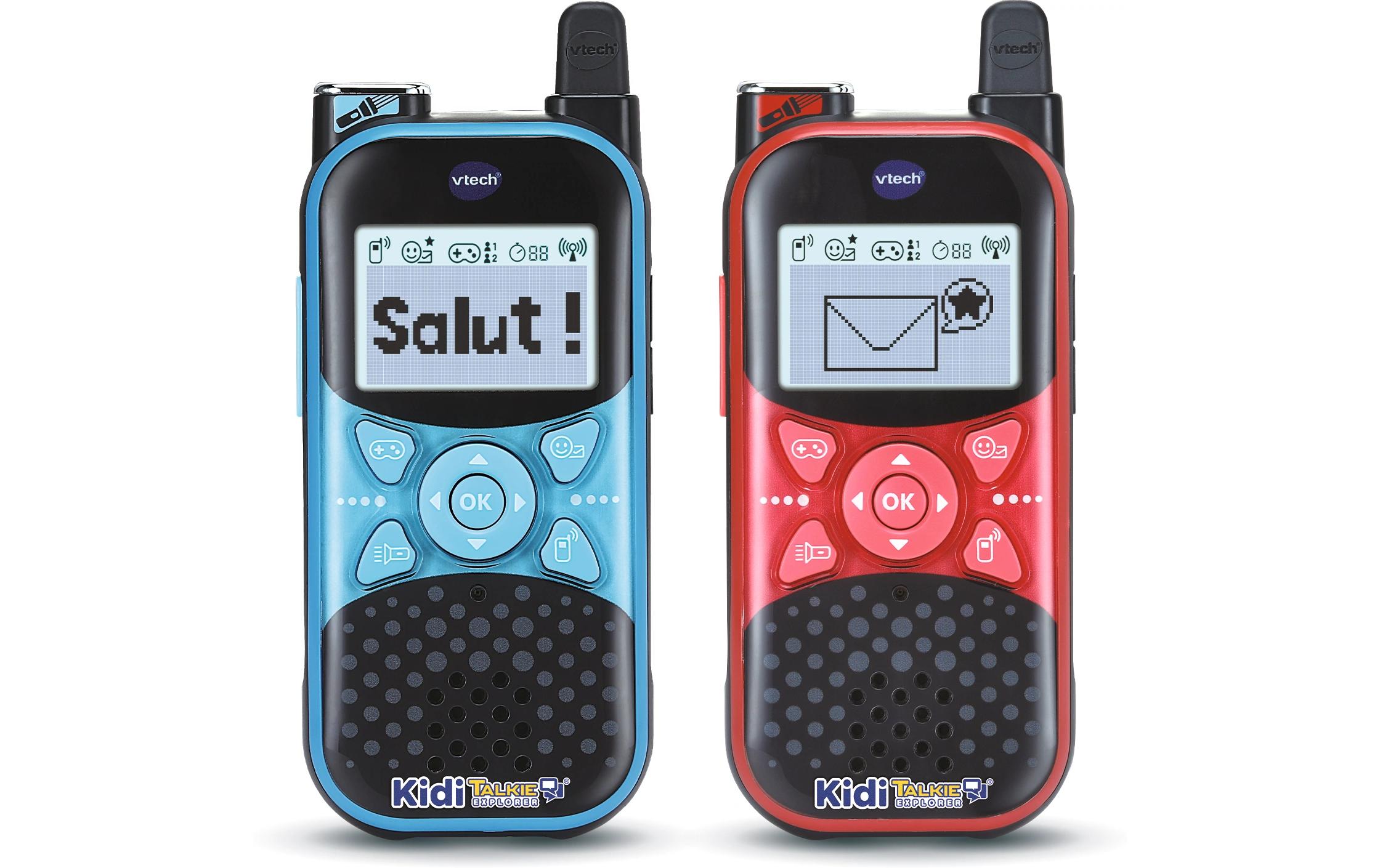 Kidi Talkie Explorer -FR-Walkie-Talkie mit Taschenlampe und lustigen Stimmverzerrungseffekten