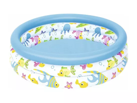 Piscine Ocean Life 3 boudins - D 102 x H 25 cm - Blanc