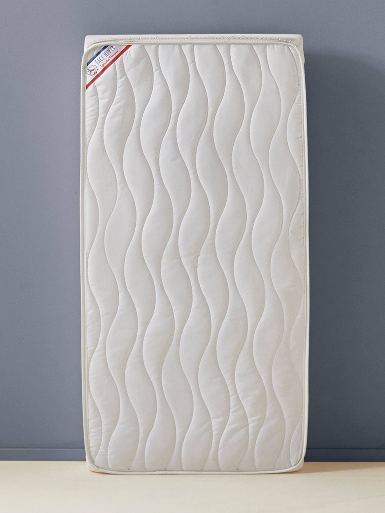 Colchão para bebê 60 x 120 cm, branco claro, liso
