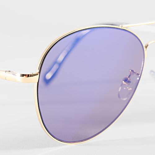 Lunettes De Soleil Bleu Doré Miroir