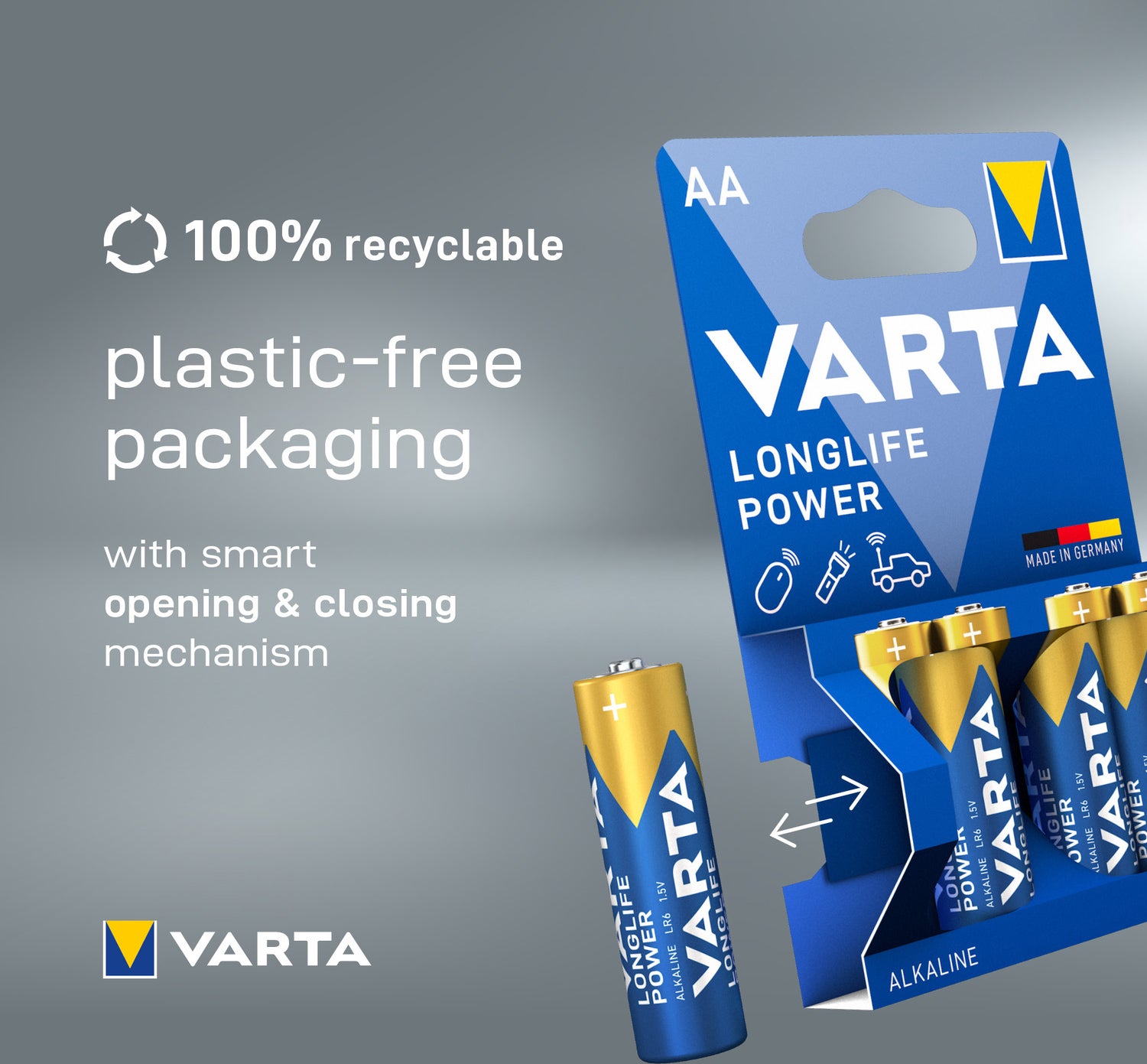 Varta AA batterijen Longlife Power 8 stuks