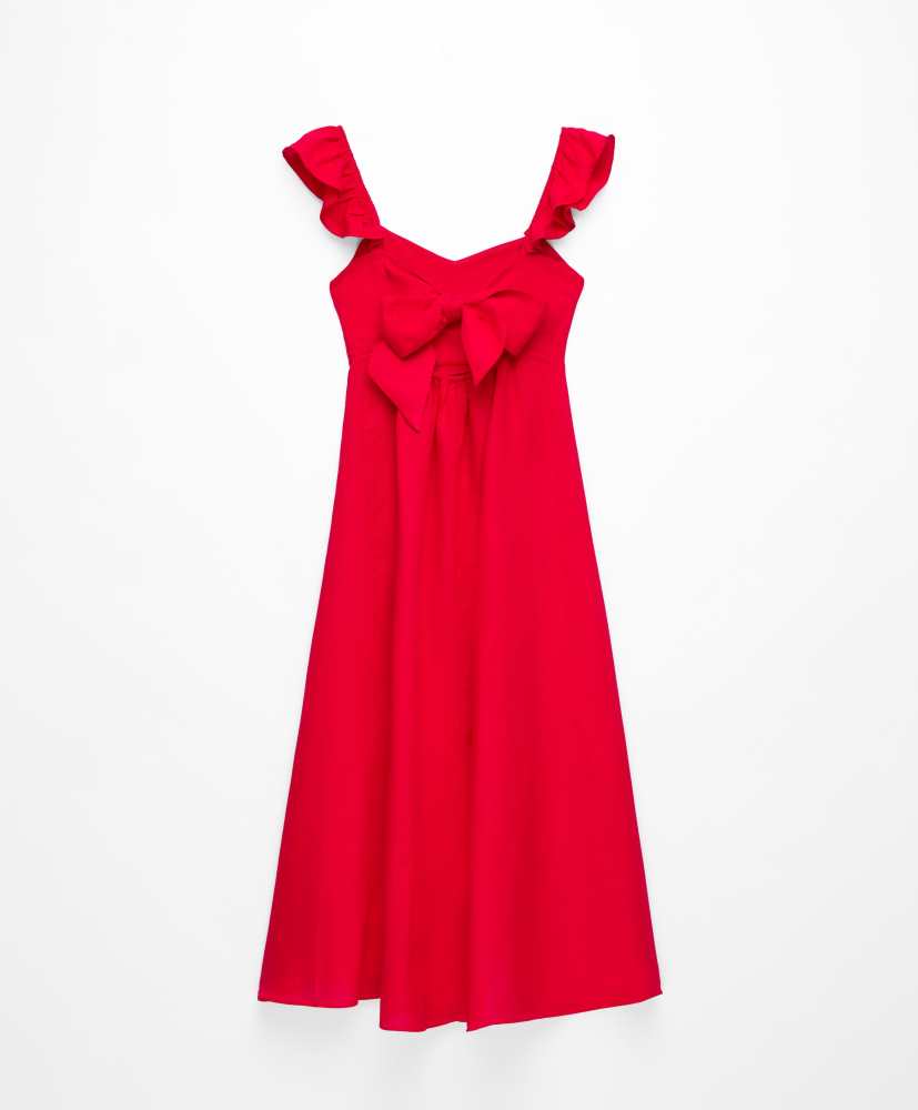 Vestido longo de linho com alças