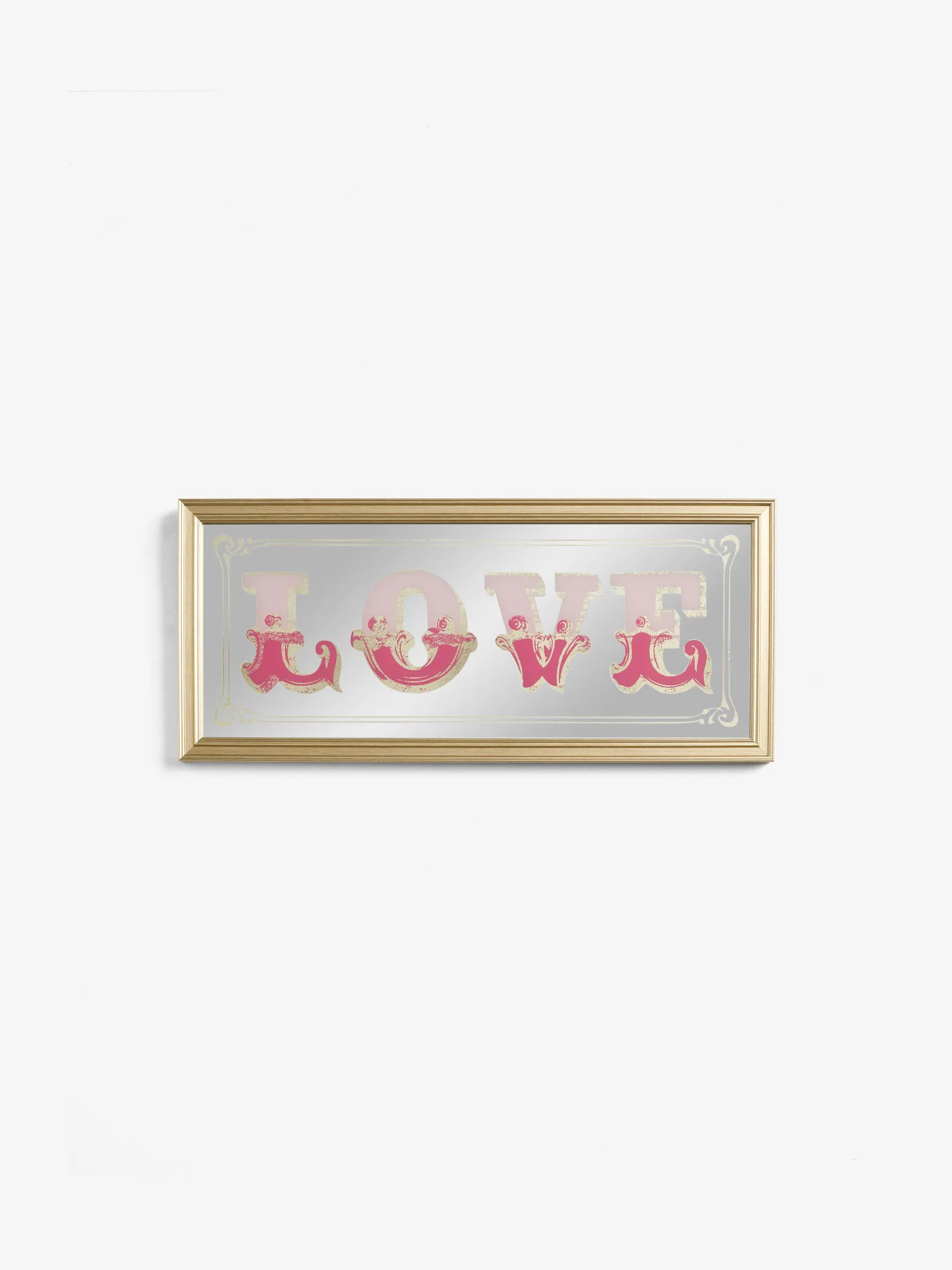 Love Mirror Slogan Wall Art