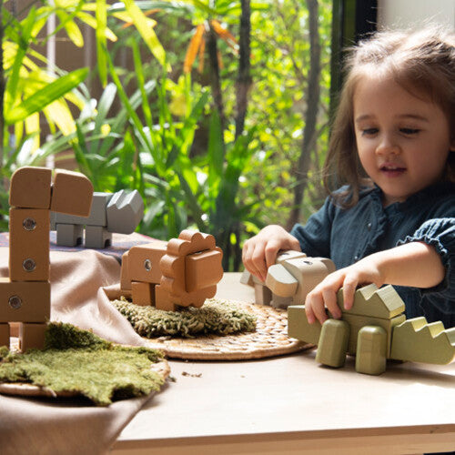 Guidecraft blokken met drukknopen - dieren - 33st