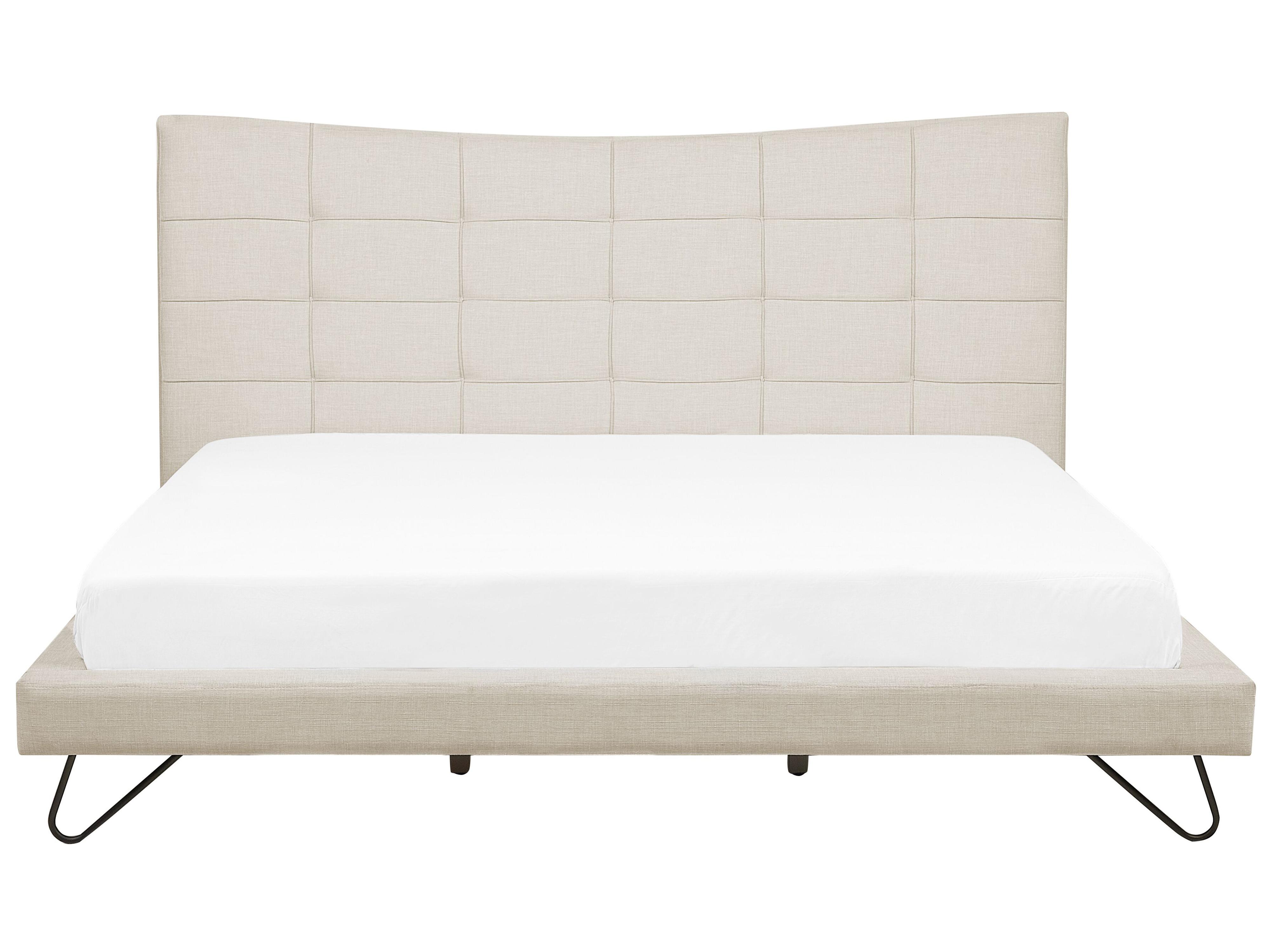 Bed Stof LANNION 180 x 200 cm Lichtbeige