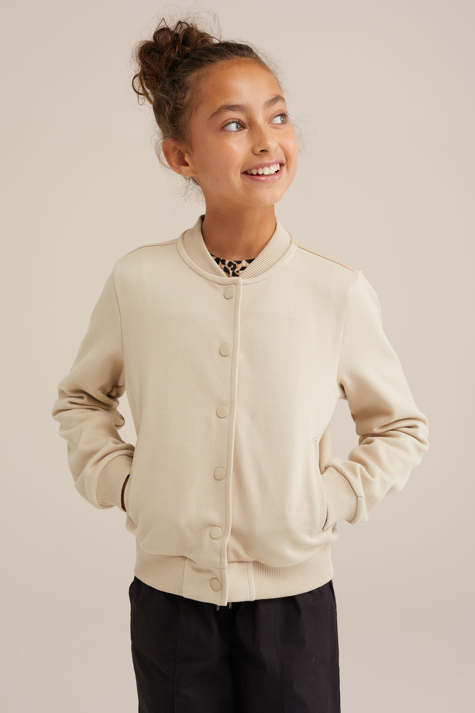 Meisjes bomber jack WE Fashion Beige