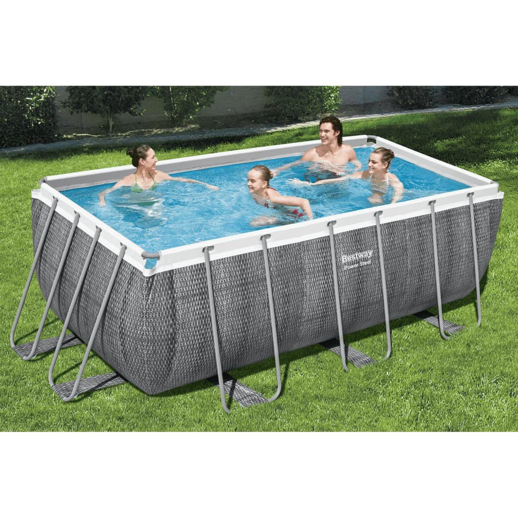Bestway Power Steel zwembad met accessoires, rechthoekig, 412x201x122 cm