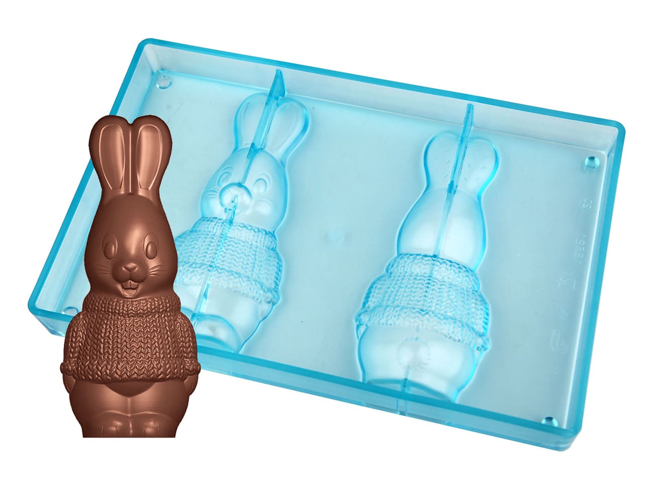 Moule chocolat - Lapin en tricot