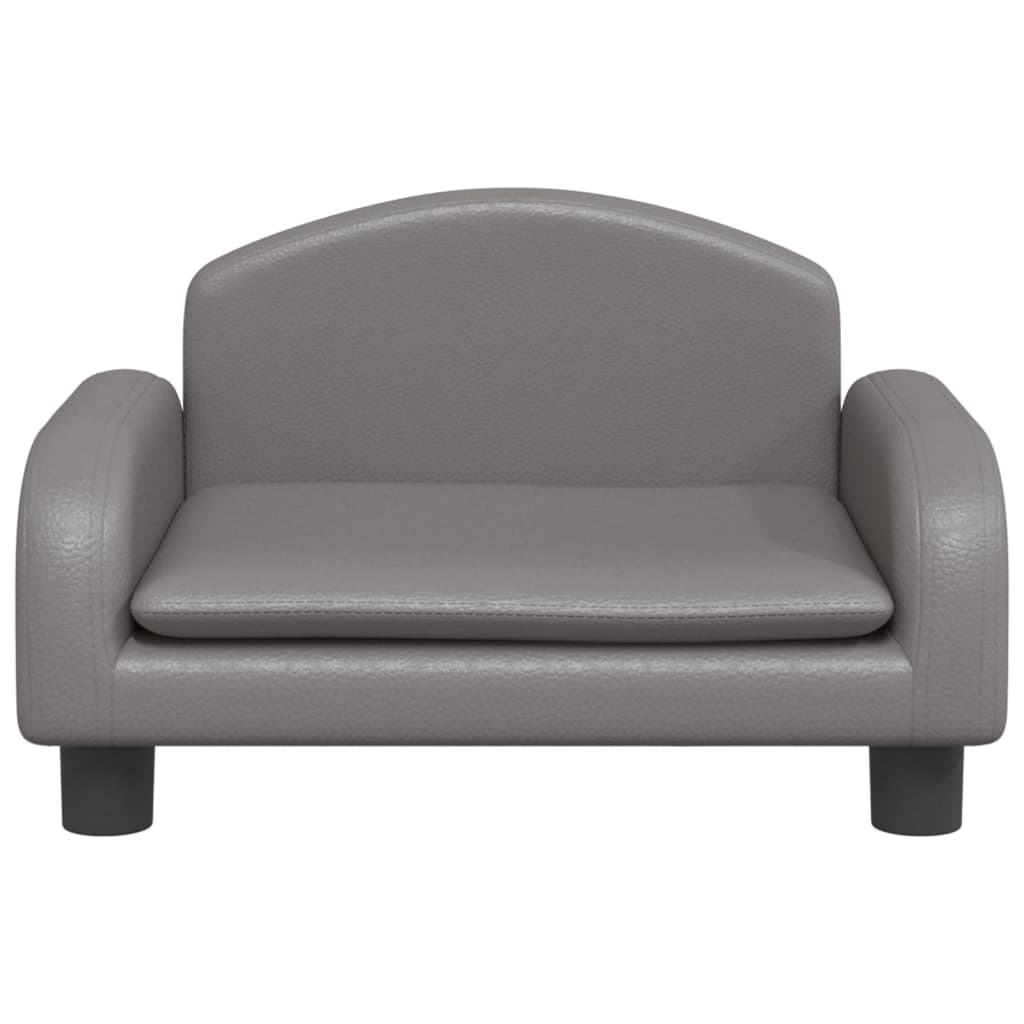 Cama para cães vidaXL em couro sintético, cinza, 50x40x30 cm