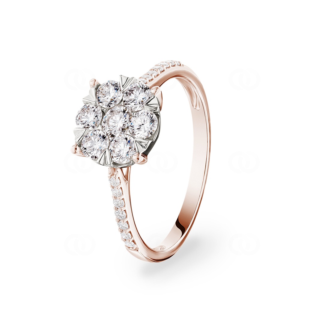 0.75 Karat Diamanten Verlobungsring 750/18 K Roségold