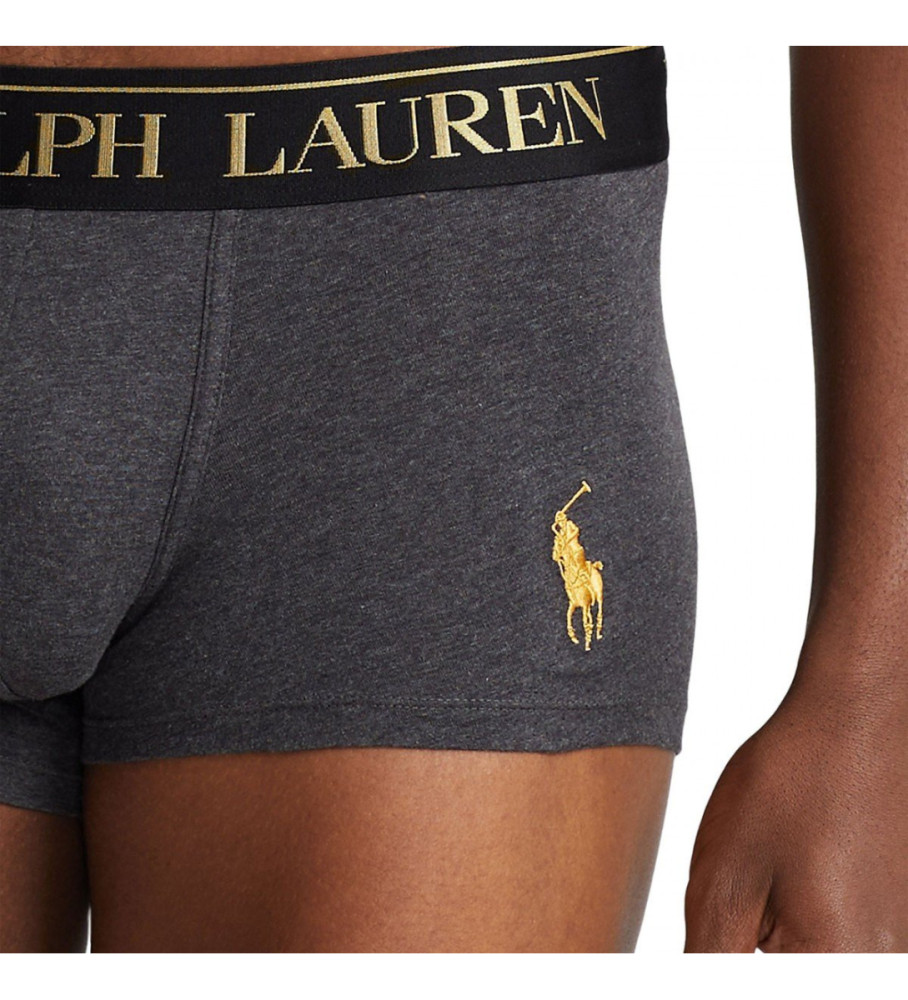 Pacote de cuecas boxer Ralph Lauren cinza e vermelha