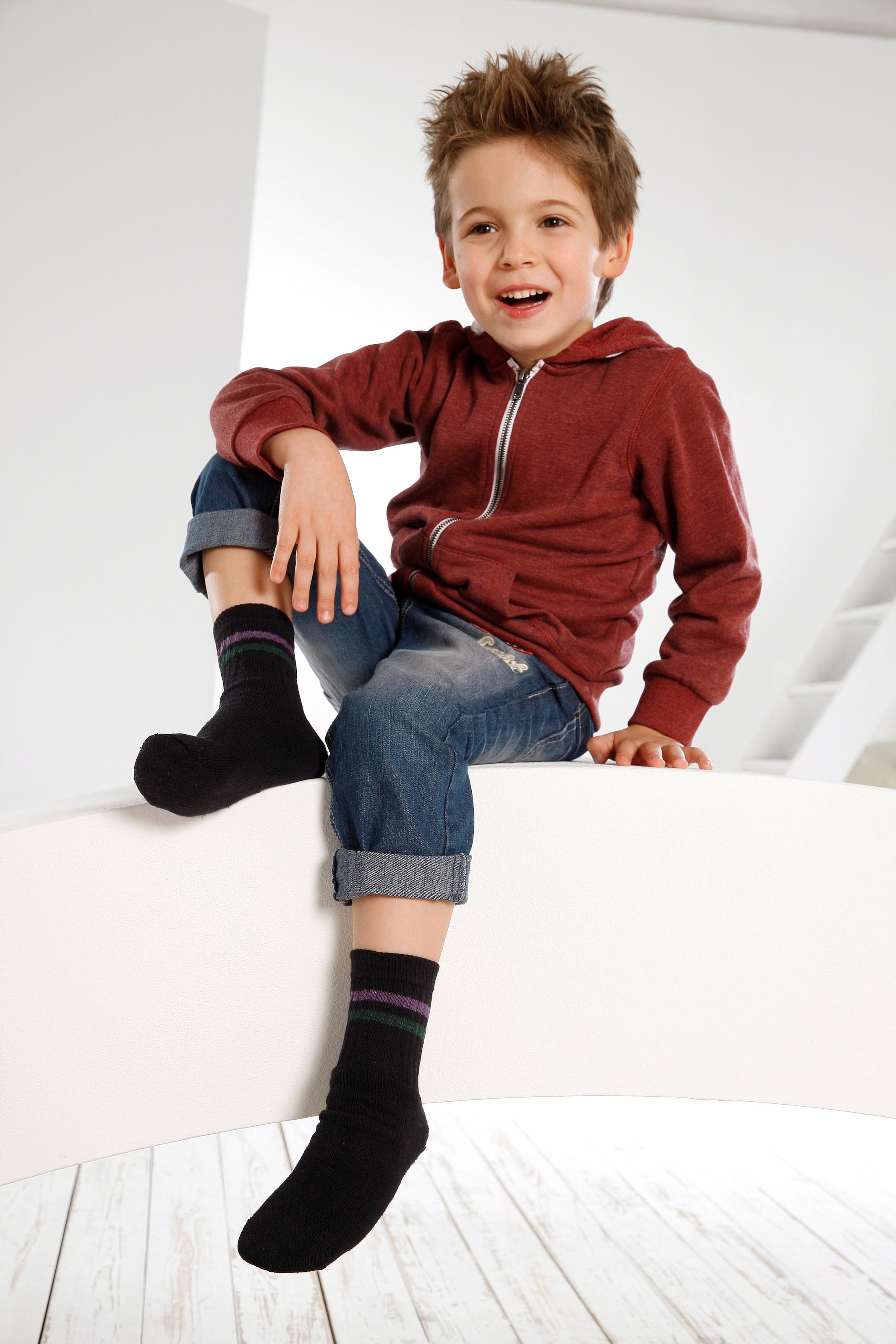 Go in Freizeitsocken Packung, 6 Stk. tlg. mit farbigen Streifen