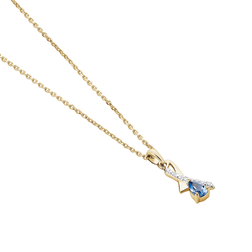 Collier Dyanah Plaque Or Jaune Oxyde De Zirconium