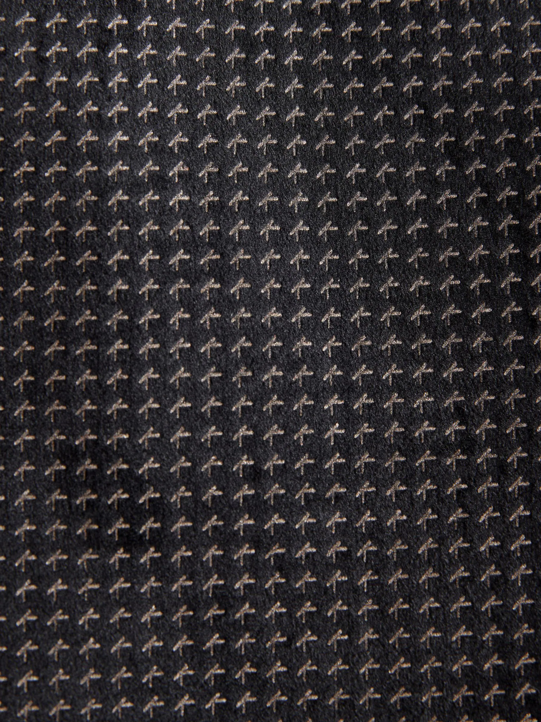 Zwart/goud - Fluwelen blazer met print